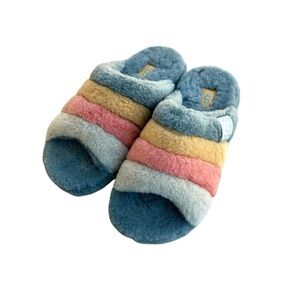 UGG Multicolor Fluffy Slippers Women Size 8